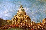 Francesco Guardi The Doge of Venice goes to the Salute on 21 November to Commemorate the end of the Plague of 1630 oil painting reproduction